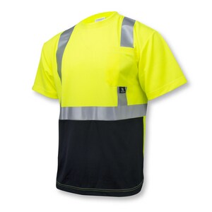 M Size Bottom T-shirt in Black and Lime