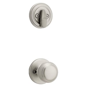 966 Signature Series Single Cylinder Interior Pack W/Cove Knob In Satin Nickel