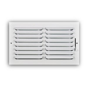 14 x 8 in. Steel Curved Blade 1-way Residential Ceiling & Sidewall Register in White