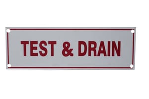 6 x 2 in. Test & Drain Fire Sprinkler Sign