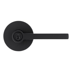 Halifax Round Keyed Entry Lever With Smartkey Security Matte Black