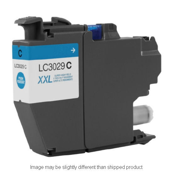 Compatible Brother LC3029 Super High Yield Cyan Ink, 1,500 pages, OEM LC3029C (ITC RPLBRLC3029C)