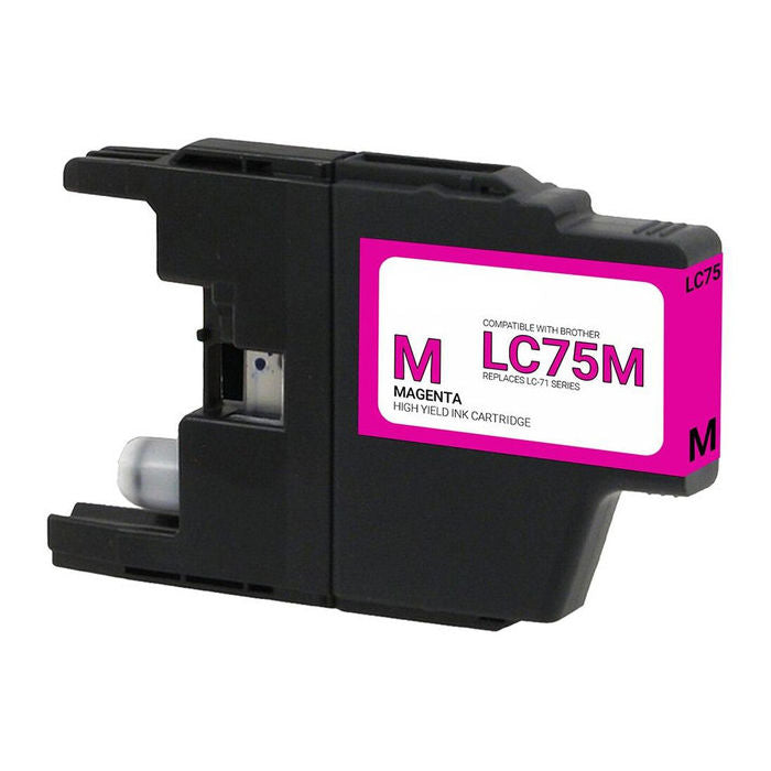 Compatible Brother LC75 High Yield Magenta Ink, 600 pages, OEM LC75M (ITC RPLBRLC75M)