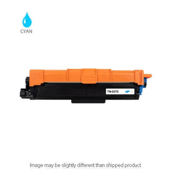 Compatible Brother TN227 High Yield Cyan Toner, 2,300 pages, OEM TN227C (ITC RPLBRTN227C)