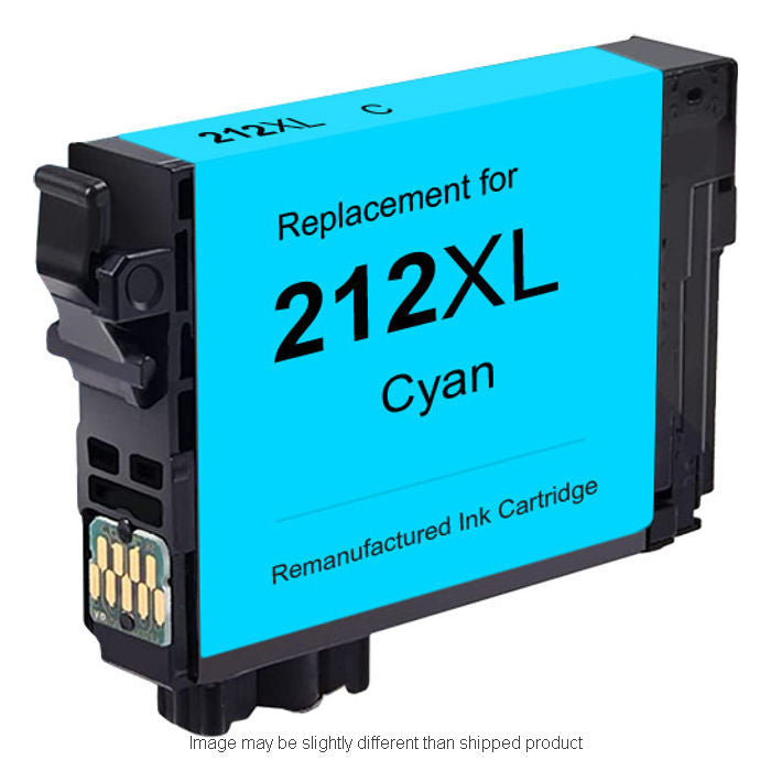Remanufactured Epson T212XL220 High Yield Cyan Ink, 350 pages, OEM T212XL220S (ITC RPLEPT212XL220R)