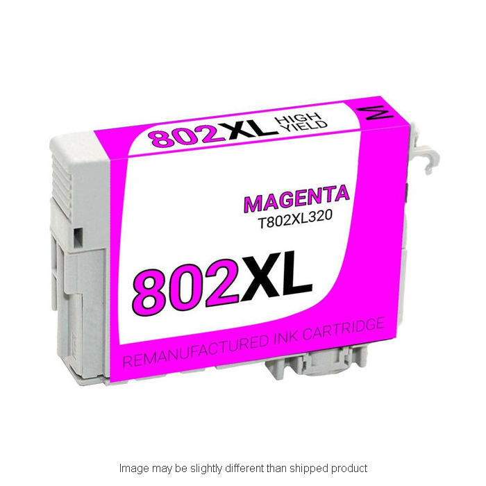 Remanufactured Epson T802XL320 High Yield Magenta Ink, 1,900 pages, OEM T802XL320S (ITC RPLEPT802XL320R)