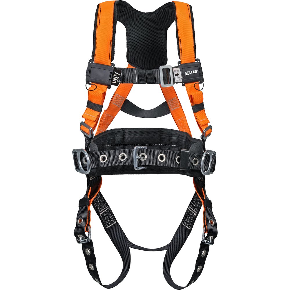 Miller by PIP Contractor Fullbody Harness Hi?viz 5 PT ADJ L-xl