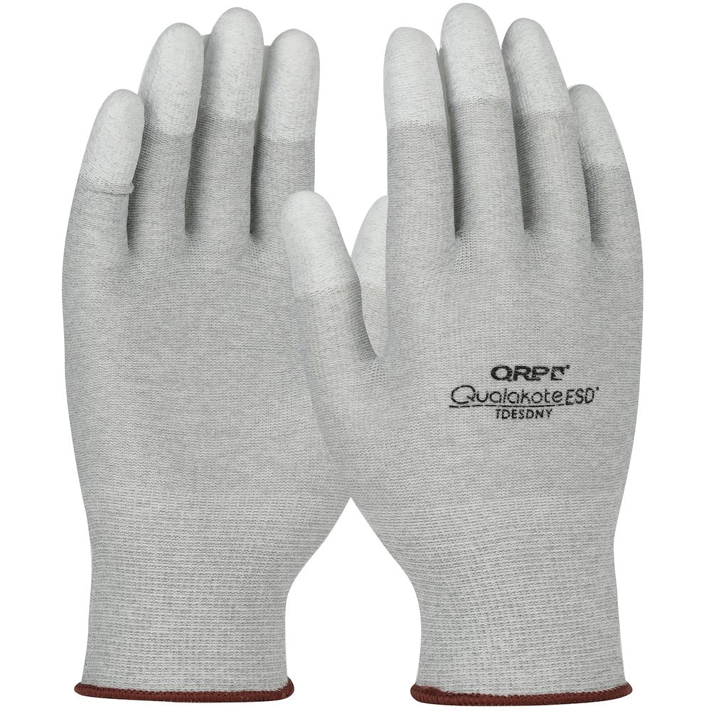 PIP Knit NYLON/CARBON 15G ESD Glove Polyur Grip Fing (Pair)