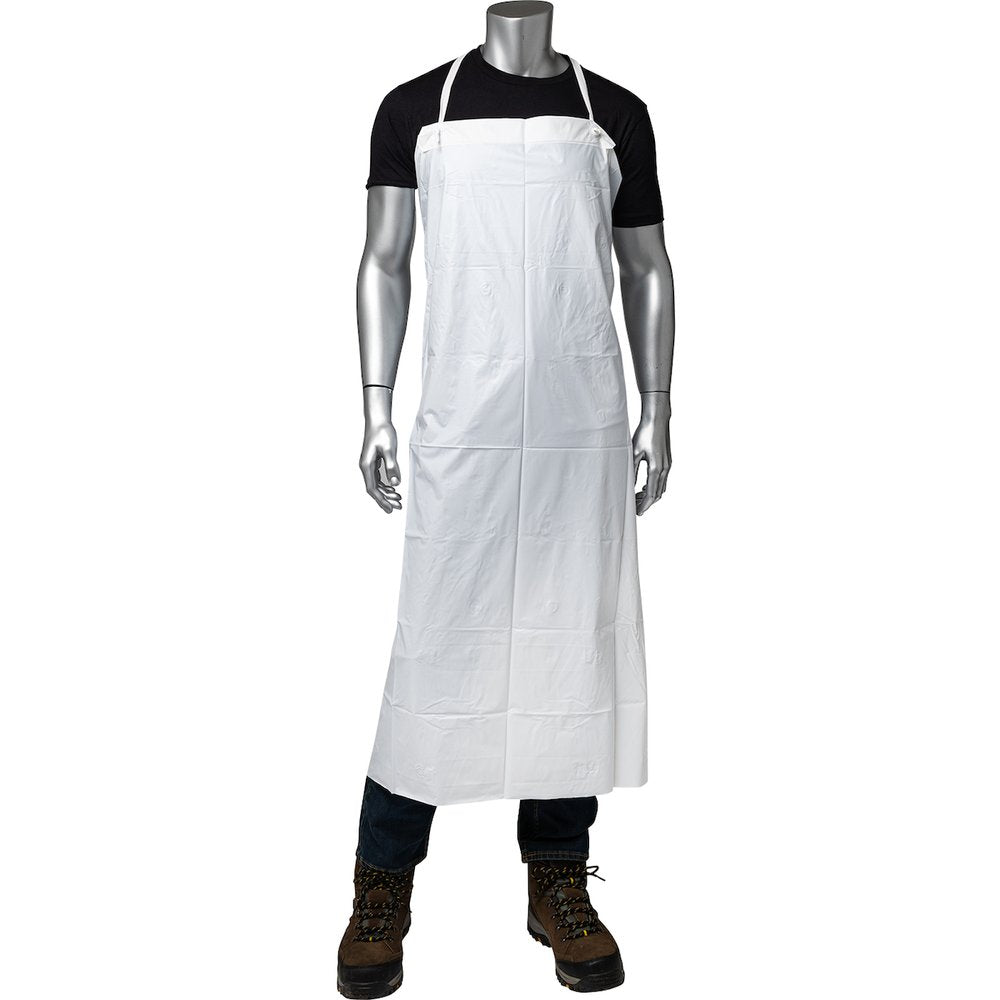 PIP 6 MIL RAW Edge Apron White 45IN, 72 Pairs/Case