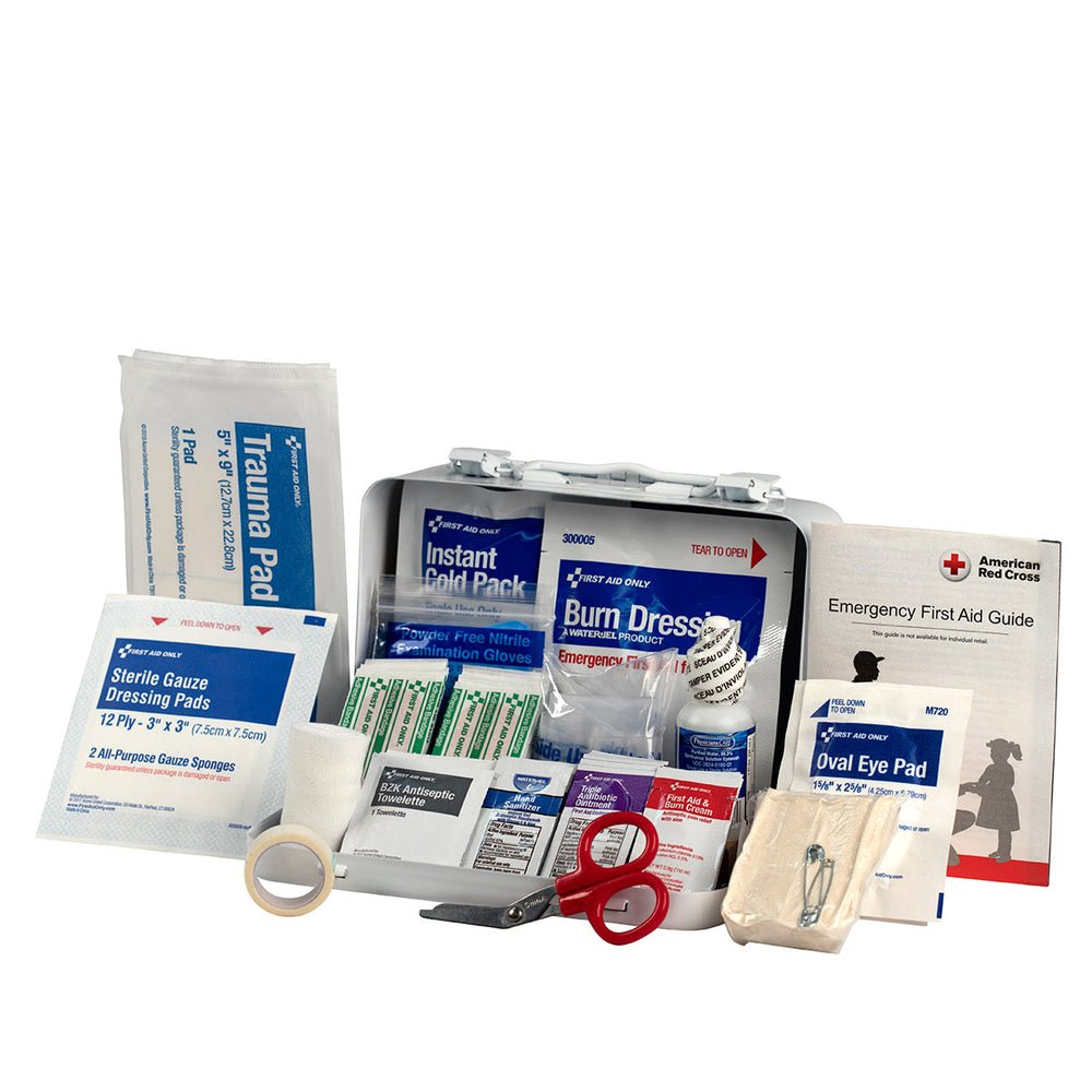 First Aid Only 10 Person ANSI A Metal First Aid Kit, ANSI 2021 Compliant