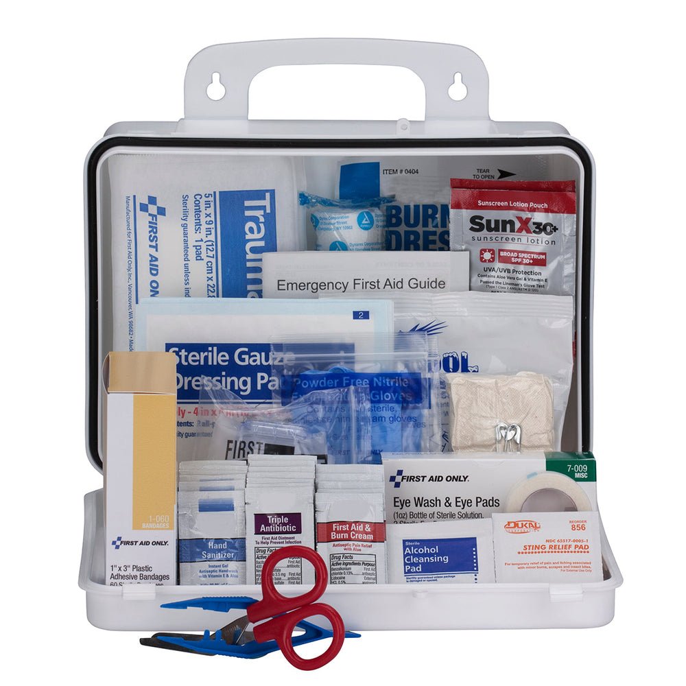 First Aid Only 25 Person ANSI A Contractor Plastic First Aid Kit, ANSI 2021 Compliant