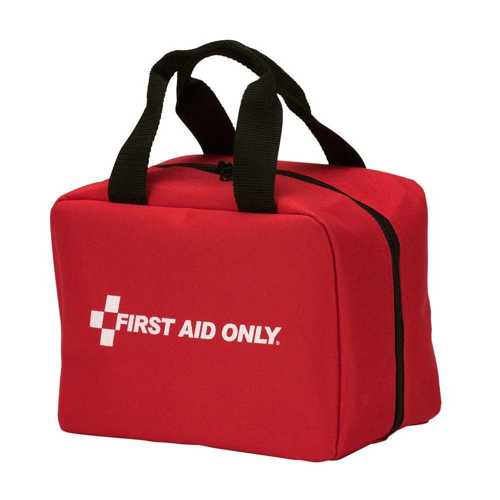 First Aid Only 25 Person Bulk First Aid Kit, ANSI A, Type I & II, Soft Fabric Nylon Pouch Case, ANSI 2015 Compliant