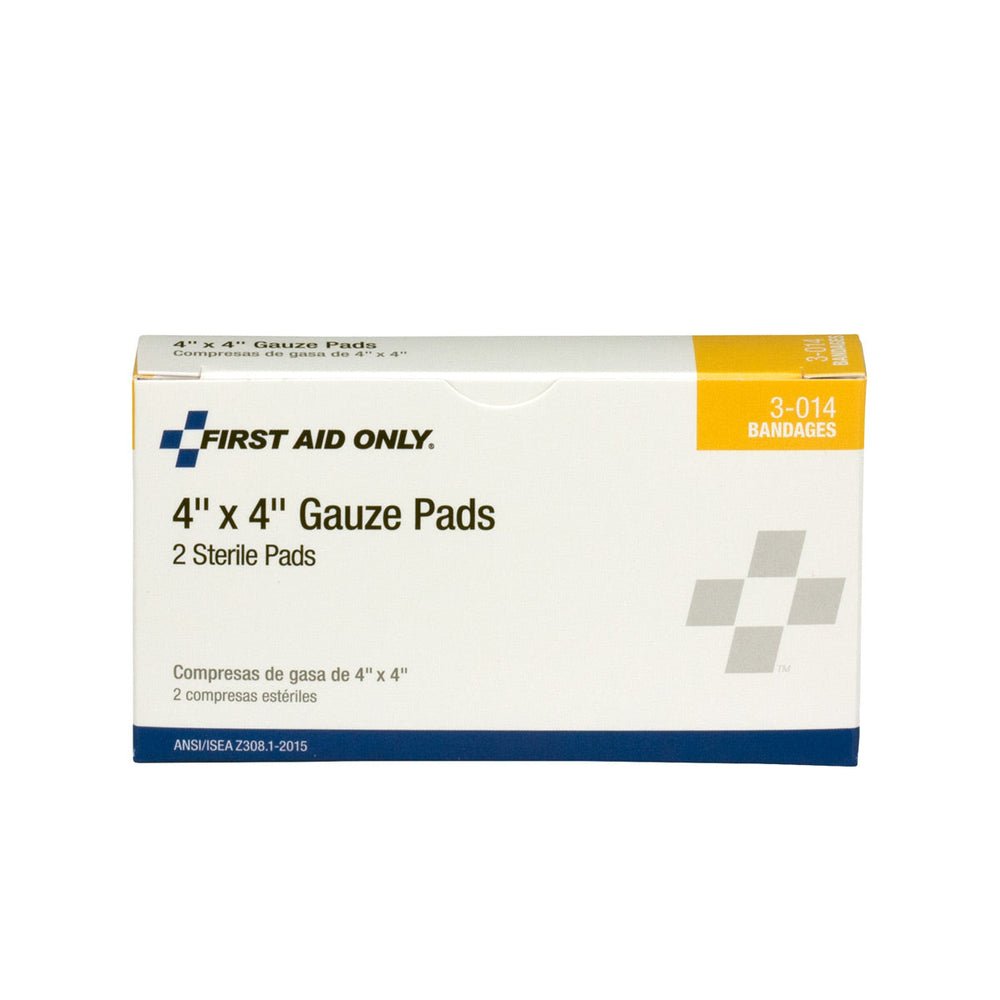 First Aid Only 4"x4" Sterile Gauze Pads, 2 Per Box