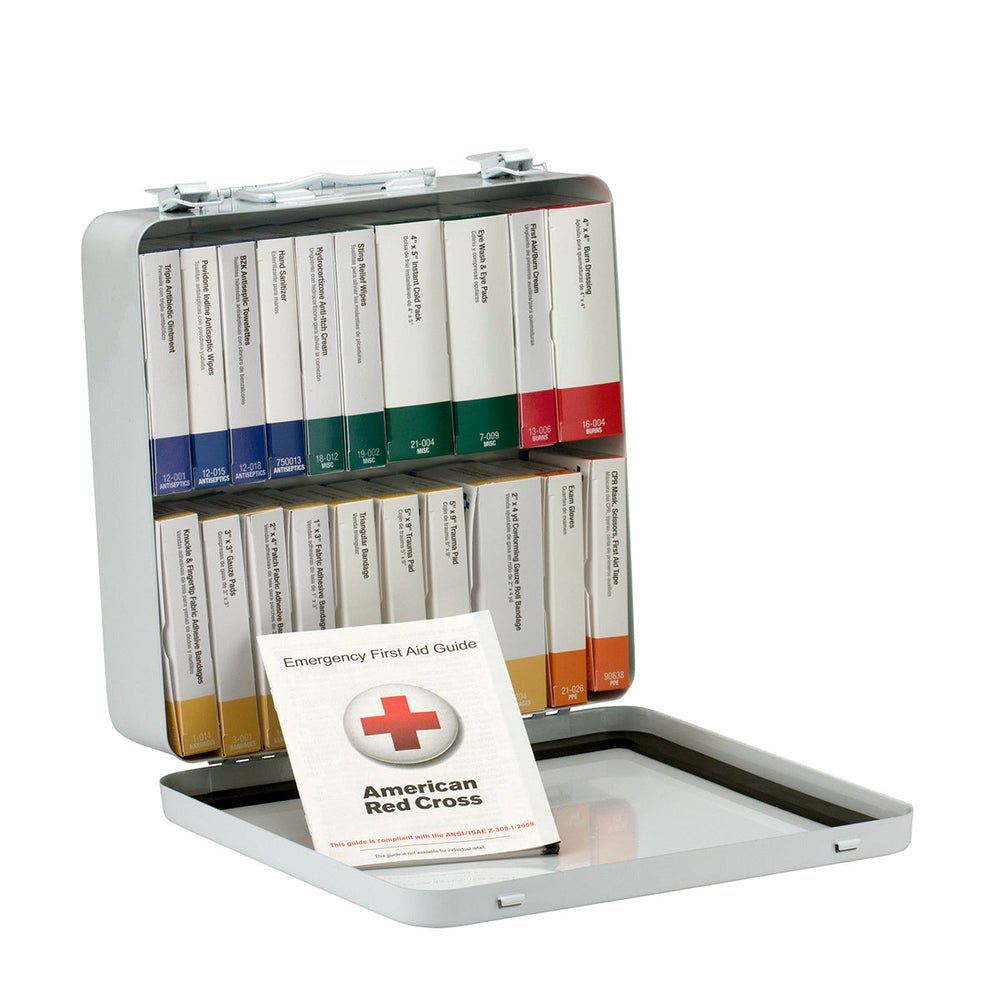 First Aid Only 50 Person ANSI A 24 Unit Metal First Aid Kit, ANSI 2021 Compliant