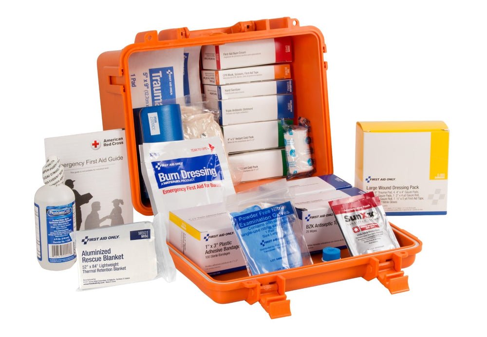 First Aid Only 50 Person ANSI A Unitized Plastic Waterproof First Aid Kit, ANSI 2021 Compliant