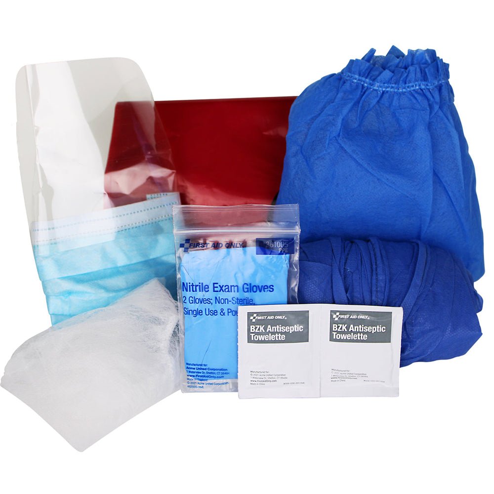 First Aid Only 7 Piece Blood borne Pathogens (BBP) Protective Apparel Pack