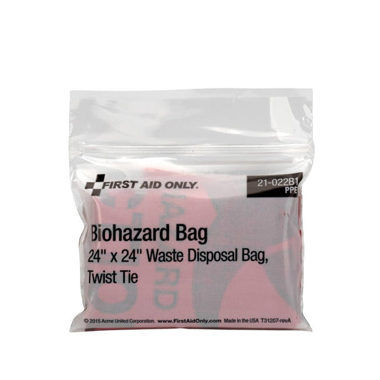 First Aid Only Biohazard Bag with Tie, 1 per Bag