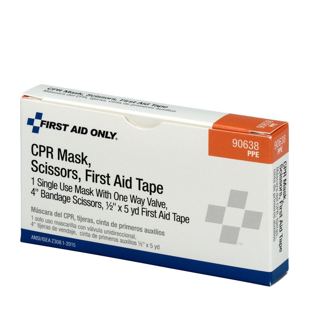 First Aid Only CPR Mask, Scissors, Tape Roll, 1 Each Box