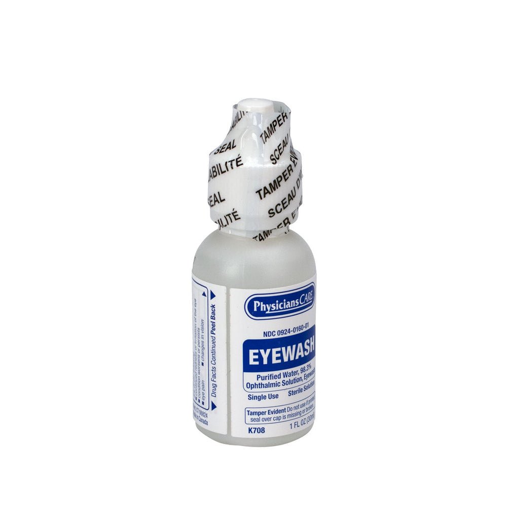 First Aid Only Eyewash Bottle, Screw Cap, 1 oz., 144 Bottles Included