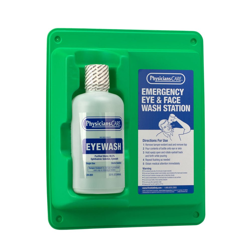 First Aid Only Eyewash Station, Single 32 oz. Screw Cap Bottle (Case of 6)