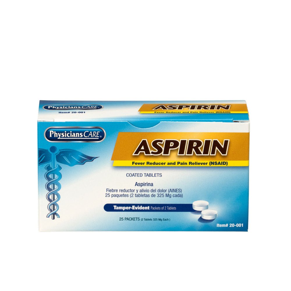 PhysiciansCare Aspirin, Contains 25 Packets of 2 Tablets