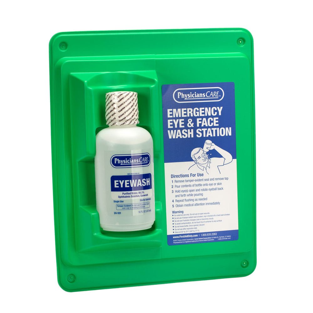 PhysiciansCare Eyewash Station, Single 16 oz. Screw Cap Bottle (Case of 6)