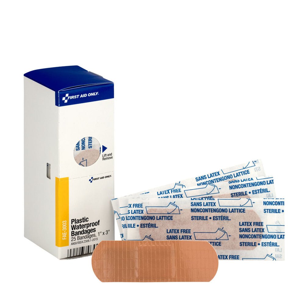 SmartCompliance Refill 1" x 3" Adhesive Plastic Waterproof Bandages, 25 Per Box