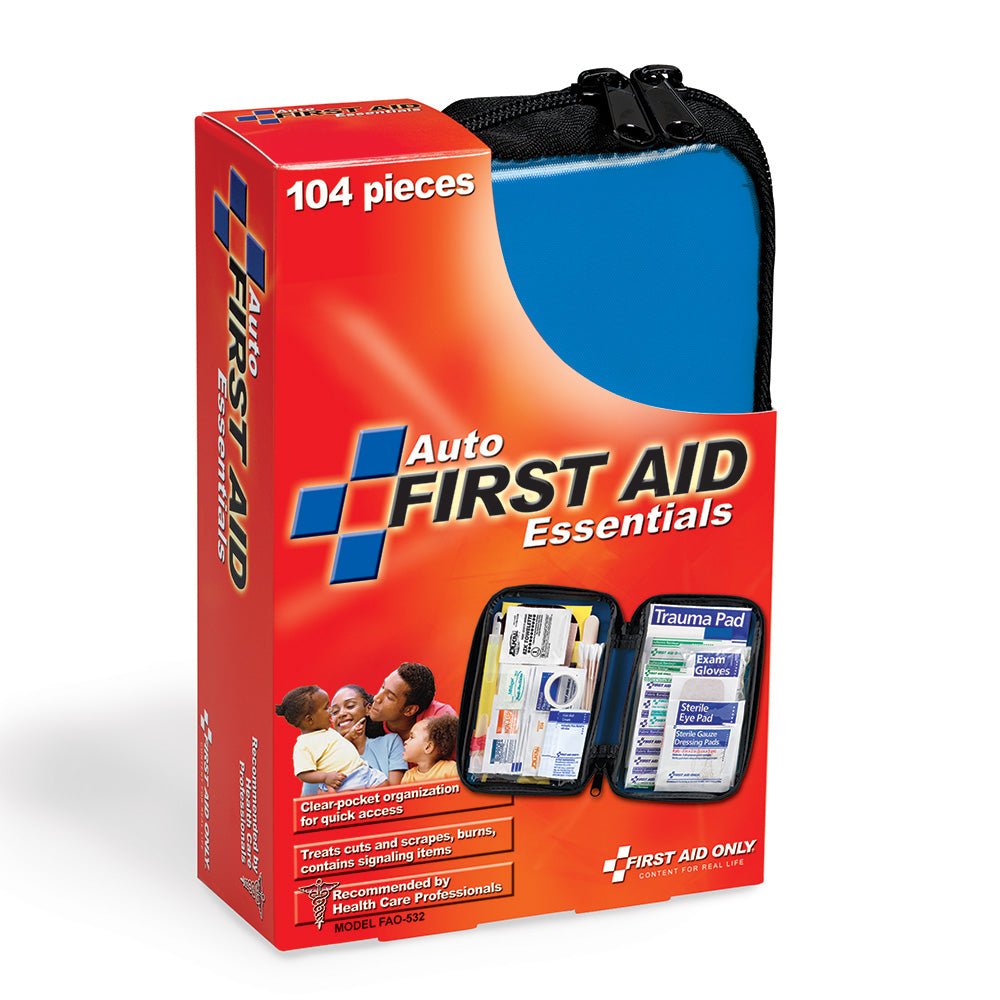 First Aid Only Vehicle First Aid Kit, 104 Piece, Fabric Case