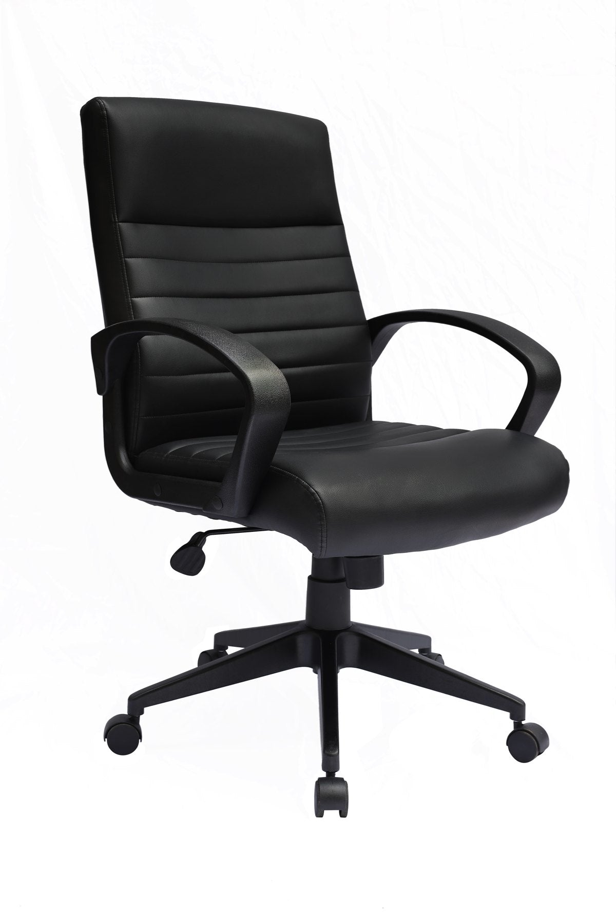 Boss Ribbed Back Task Chair - Black Seat Color - Vinyl Seat Material - Black Back Color - Vinyl Back Material - Black Frame Color - 1 Each