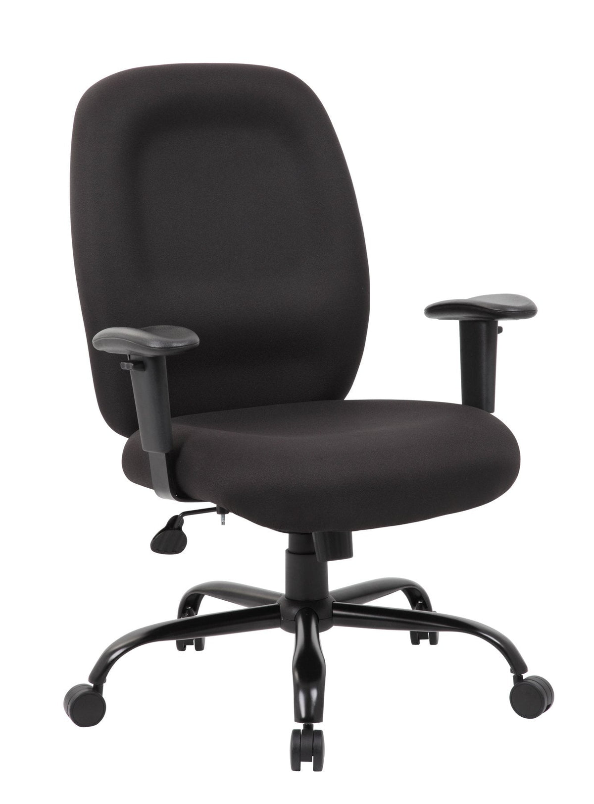 Boss Heavy Duty Task Chair- 400 lbs - Black Seat Color - Crepe Fabric Seat Material - Black Back Color - Crepe Fabric Back Material - 1 Each