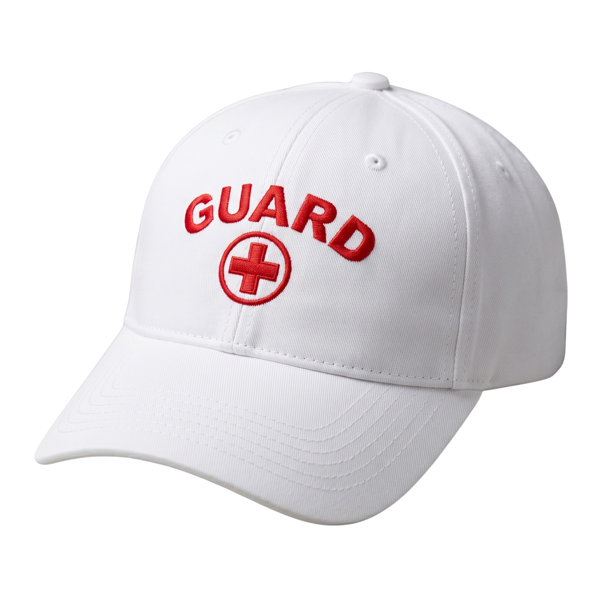 Kemp USA Lifeguard Cap, Low Profile with White Embroidered Logo, White