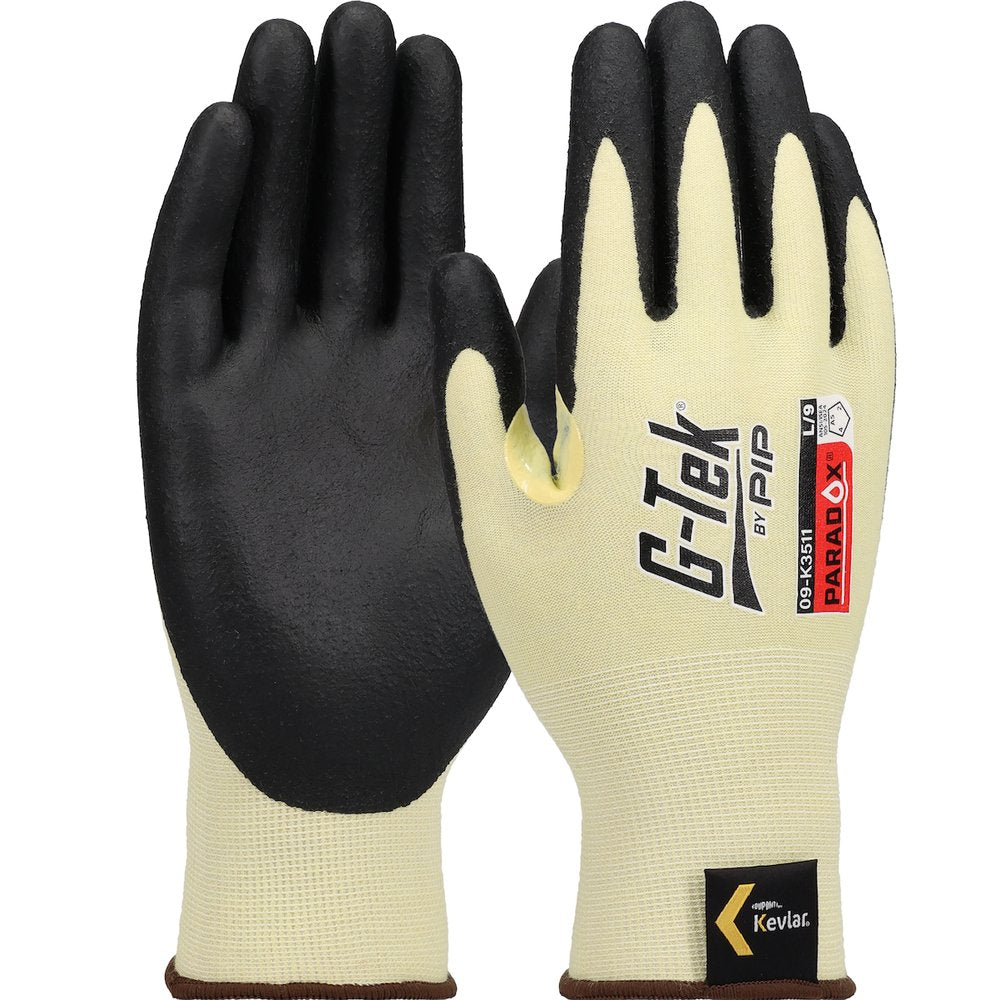 G-Tek by PIP Knit Kevlar Glove W/NITRILE GRIP-21 Gauge S TS (Pair)