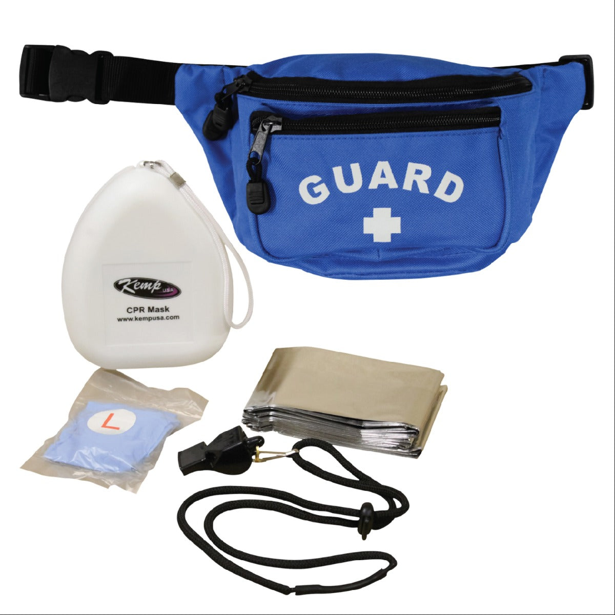 Kemp USA Hip Pack with Lifeguard Essentials Supply Pack, Royal Blue