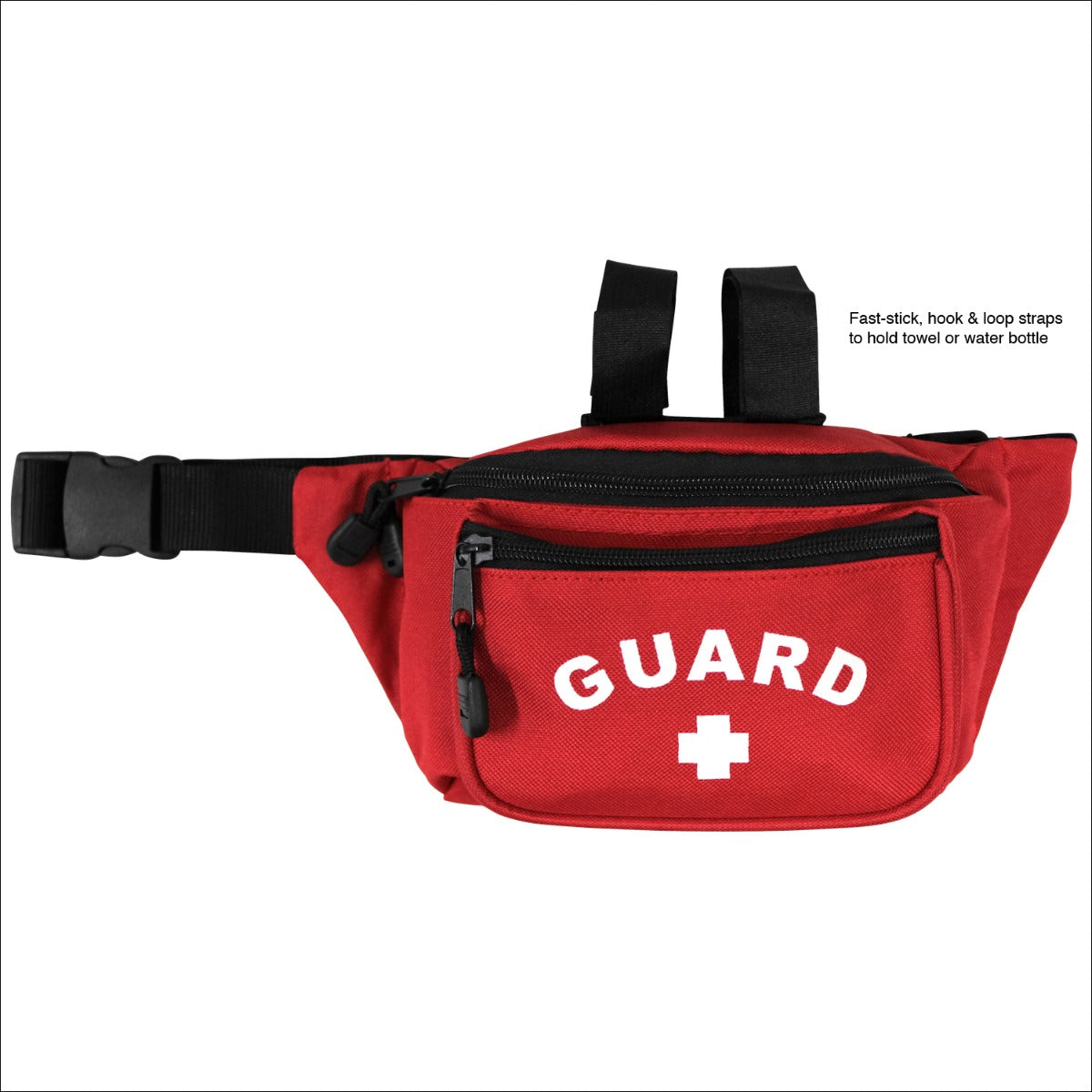 Kemp USA Hip Pack with GUARD and Fast Stick Straps, Red