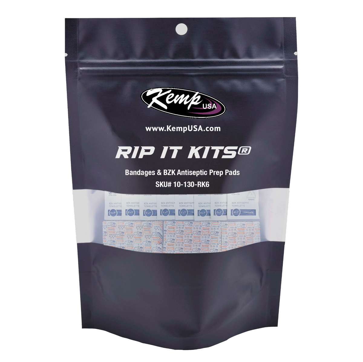 Kemp USA Rip It Kits®, Bandages Antiseptic Prep Pads, and Wipes