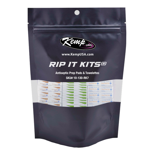 Kemp USA Rip It Kits®, Antiseptic Prep Pads & Towelettes
