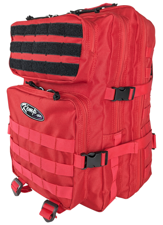 Kemp USA 3-Day Assault Molle Backpack, Large Rucksack Style, Red