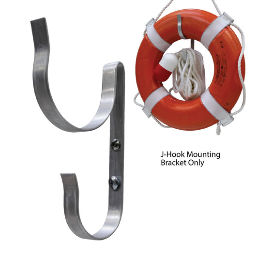 Kemp USA Ring Buoy J-Hook Mounting Bracket with mounting screws