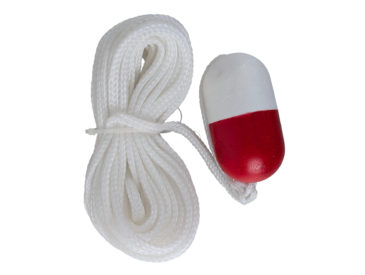 Kemp USA White Economy 60' Throw Line with Red/White Float