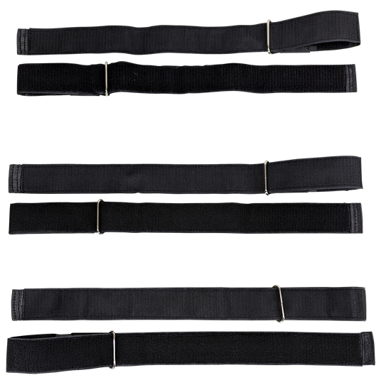 Kemp USA Premium Hook & Loop Spineboard Straps with Metal Ends, Black (Set of 3)