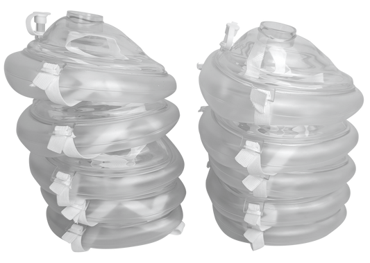 Kemp USA CPR Training Mask Kit with CPR Mask Cuffs & Training Valves (10 Sets)
