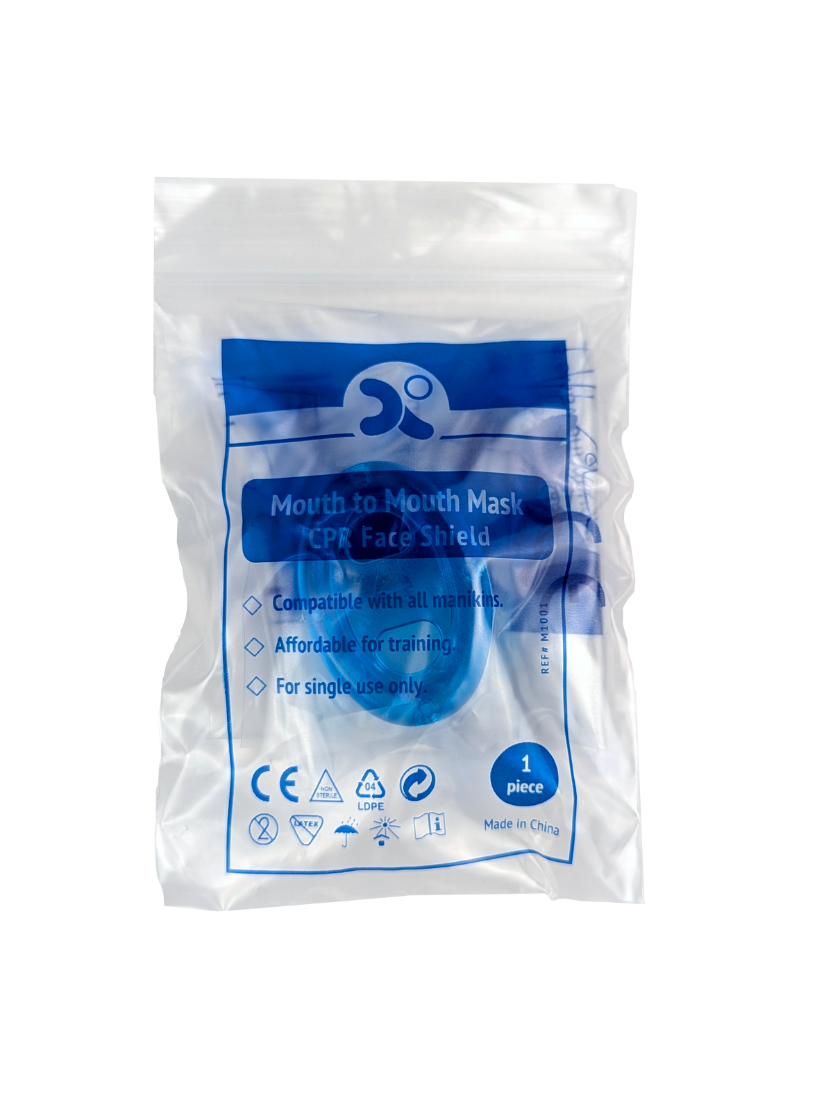 Kemp USA CPR Face / Mouth Disposable Shield w/ Nitrile Gloves in Keychain Pouch