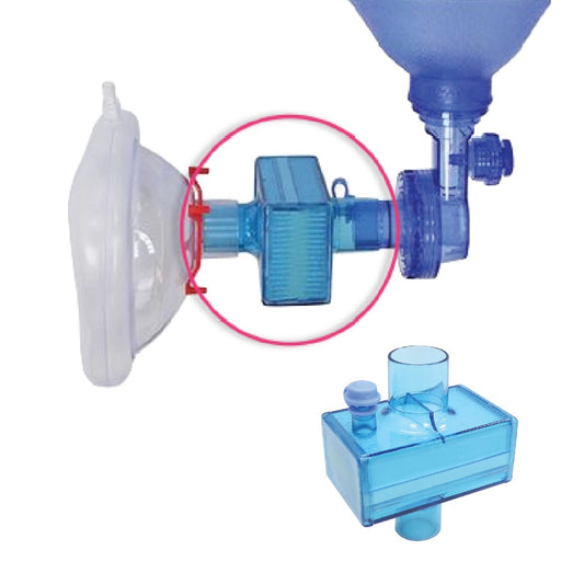 Kemp USA HEPA Filter Attachment For Bag Valve Mask or CPR Mask