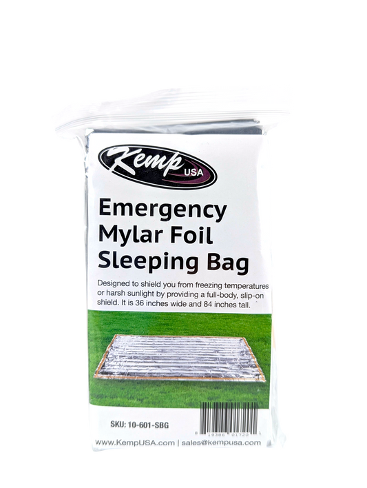 Kemp USA Mylar Foil Emergency Sleeping Bag, Silver