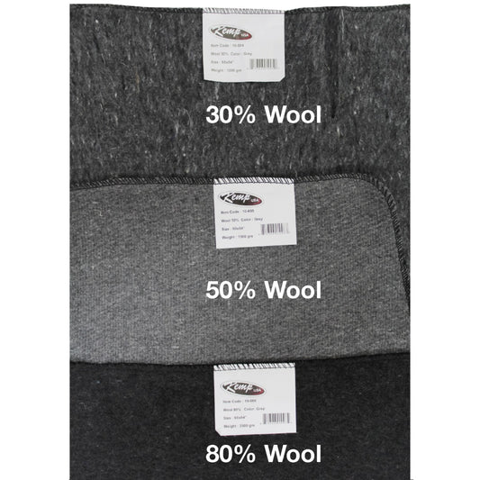 Kemp USA 80% Wool Fire-Resistant Blanket, Gray