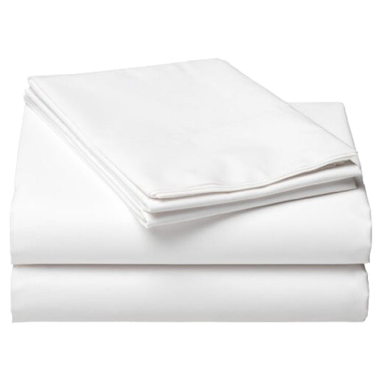 Kemp USA White Bedding Flat Sheet, 130 Thread Count (54x90)