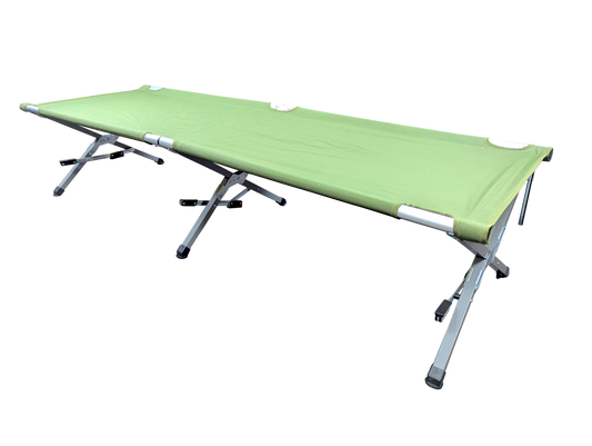 Kemp USA Aluminum Military and Camping Portable Folding Cot Stretcher, Green