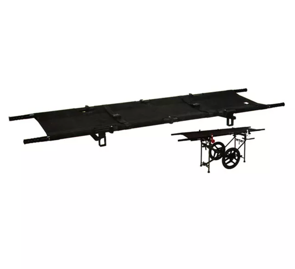 Kemp USA Deluxe Bi-Fold Litter Stretcher, Black