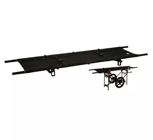 Kemp USA Deluxe Bi-Fold Litter Stretcher, Black