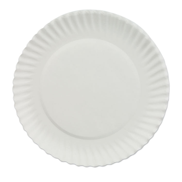 White Paper Plates, 6" dia, 100/Pack, 10 Packs/Carton
